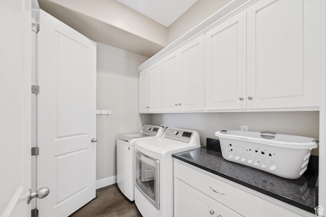 2076 N Doral Ct, Washington, UT 84780 - laundry area with independent washer and dryer, cabinet space, and dark wood-style floors