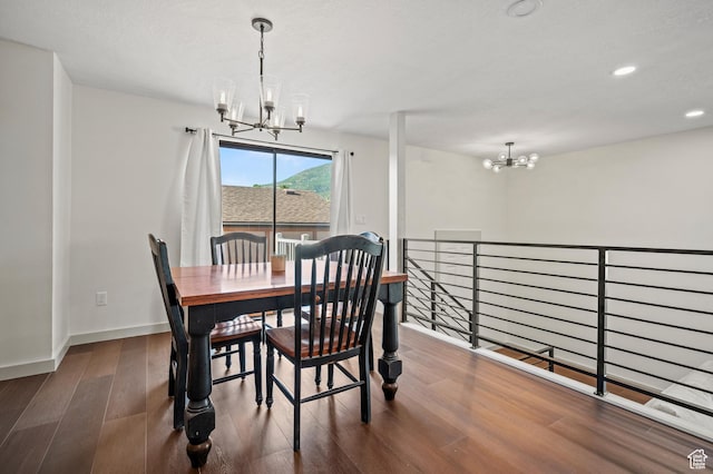 1873 E 5750 S, South Ogden, UT 84403 - dining room with a chandelier, wood finished floors, and recessed lighting