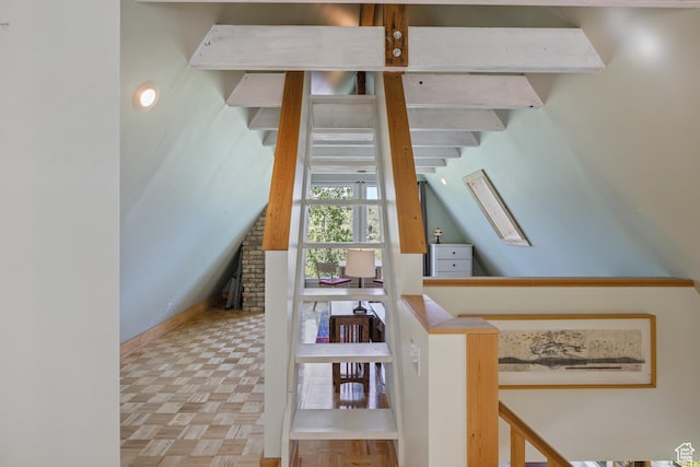 1519 Pine Needle Cir, Coalville, UT 84017 - stairway with a skylight