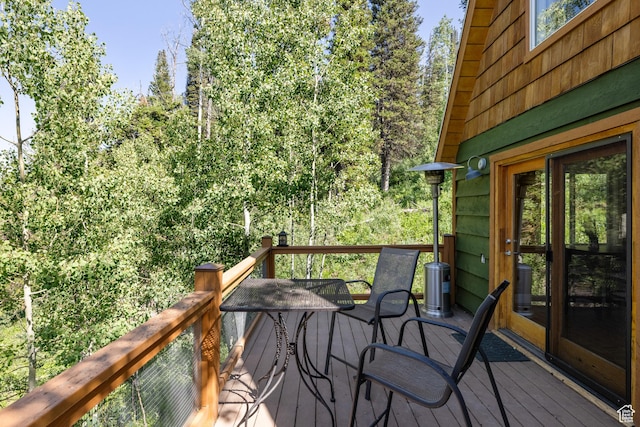 1519 Pine Needle Cir, Coalville, UT 84017 - wooden terrace with french doors