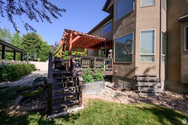 3371 W Waterbridge Cv Unit 417, South Jordan, UT 84095 - view of yard featuring a deck and a pergola
