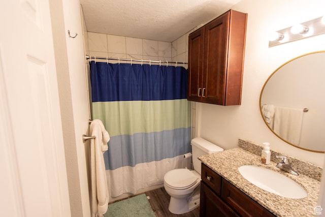 45 S 850 E Unit 8, Provo, UT 84606 - full bath with vanity, a textured ceiling, a shower with curtain, and wood finished floors