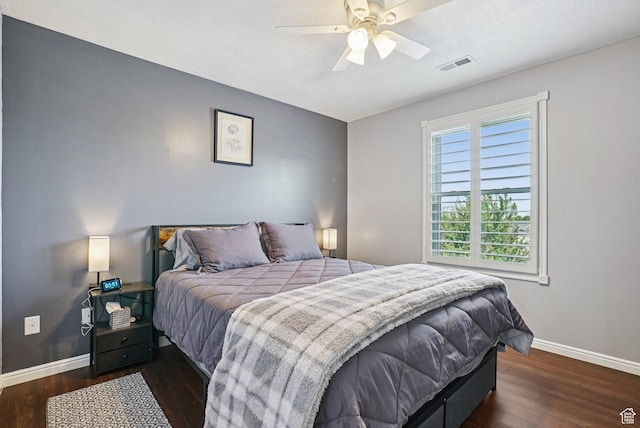 13626 S Bluewing Way, Riverton, UT 84096 - bedroom featuring dark wood-style floors and ceiling fan