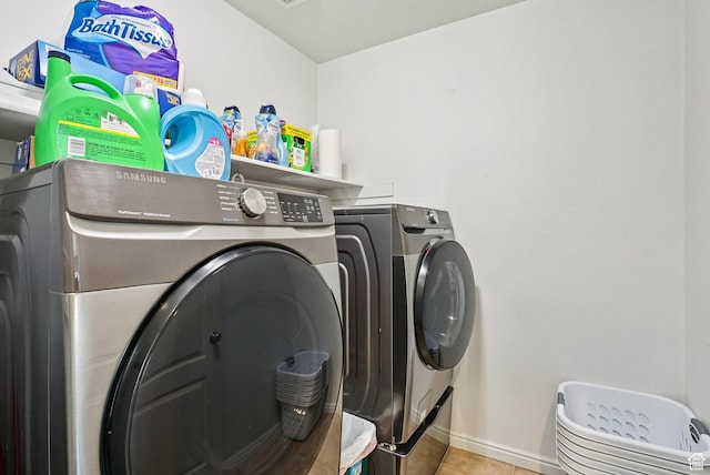 13626 S Bluewing Way, Riverton, UT 84096 - washroom with separate washer and dryer and tile patterned flooring