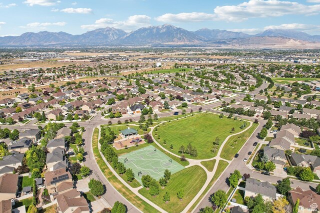 13626 S Bluewing Way, Riverton, UT 84096 - aerial view of property's location with a mountainous background and nearby suburban area
