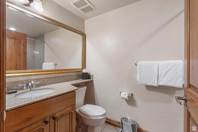 840 W Bigler Ln N Unit 1079, Midway, UT 84049 - full bathroom with vanity, a shower, a textured wall, and tile patterned flooring