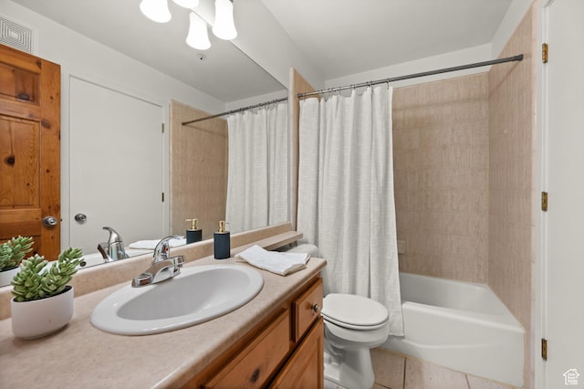 1600 W Pinebrook Blvd Unit F3, Park City, UT 84098 - bathroom featuring vanity, tile patterned flooring, and shower / bath combination with curtain