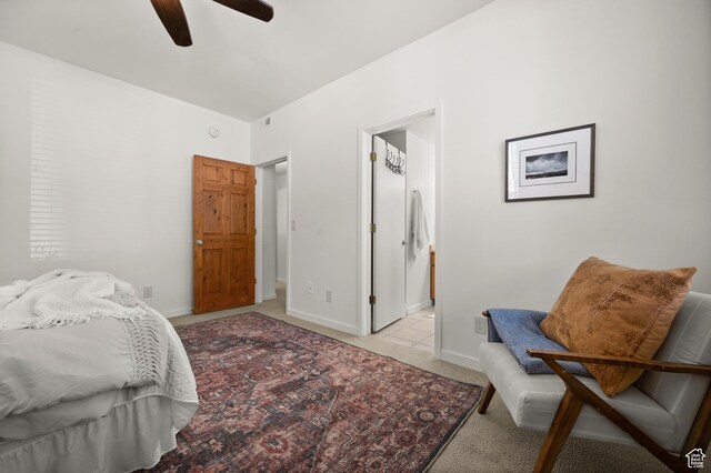1600 W Pinebrook Blvd Unit F3, Park City, UT 84098 - bedroom featuring light colored carpet and a ceiling fan