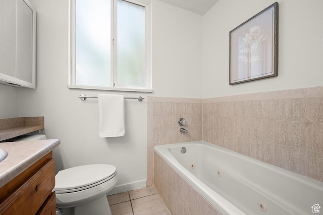1600 W Pinebrook Blvd Unit F3, Park City, UT 84098 - bathroom with vanity, a whirlpool tub, and tile patterned floors