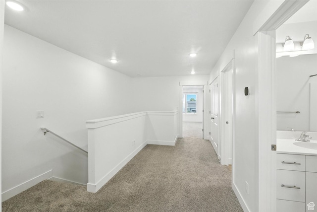 1221 W 1870 S, Logan, UT 84321 - corridor with an upstairs landing, carpet floors, and recessed lighting