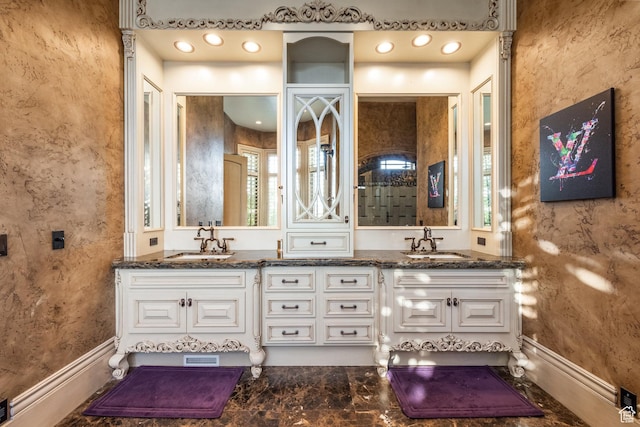 694 W Cephus Rd, Draper, UT 84020 - full bathroom with double vanity and marble finish floors