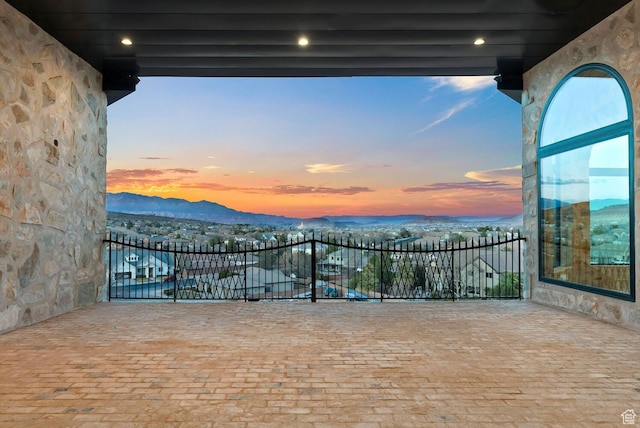2836 S 2300th Cir E, St George, UT 84790 - patio terrace at dusk with a mountain view