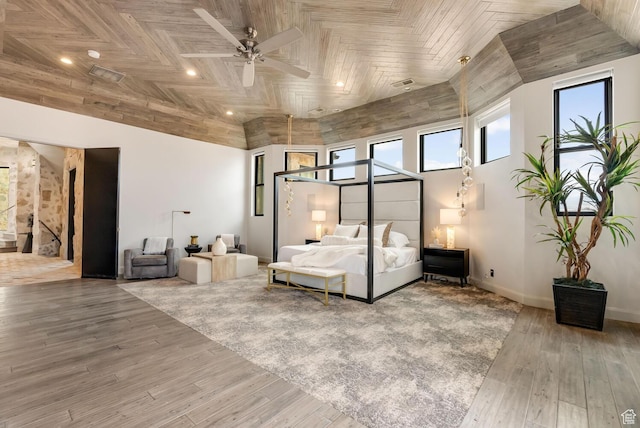 2836 S 2300th Cir E, St George, UT 84790 - bedroom featuring wood finished floors, recessed lighting, and wood ceiling