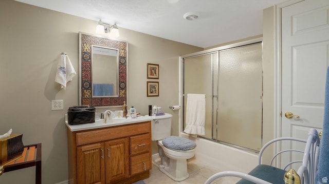 2262 E Emerald Hills Ct, Cottonwood Heights, UT 84121 - bathroom featuring tile patterned flooring, vanity, and combined bath / shower with glass door