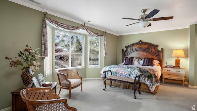 2262 E Emerald Hills Ct, Cottonwood Heights, UT 84121 - carpeted bedroom featuring crown molding and a ceiling fan