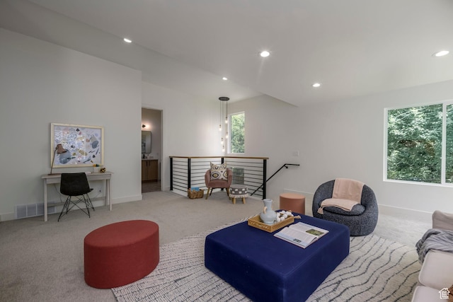 1958 E Longview Dr, Holladay, UT 84124 - carpeted living area featuring recessed lighting