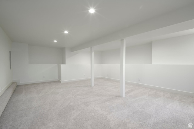 1958 E Longview Dr, Holladay, UT 84124 - finished basement featuring light colored carpet and recessed lighting