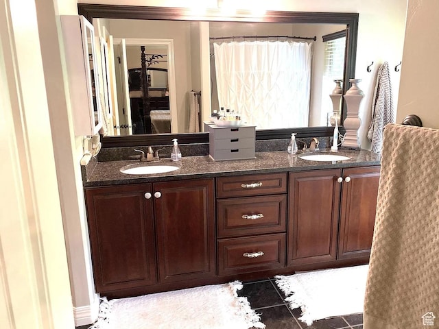 4854 N Shady Bend Ln, Lehi, UT 84043 - bathroom with double vanity and tile patterned flooring