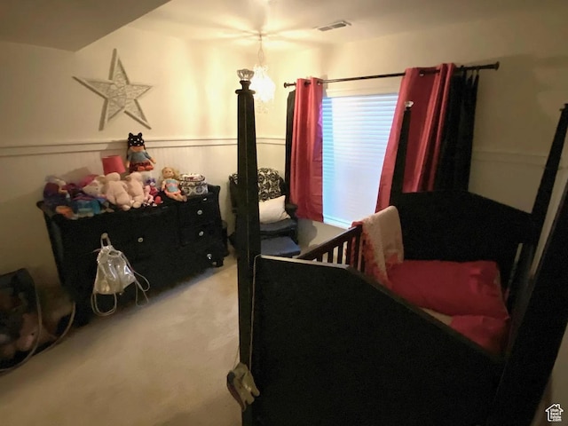 4854 N Shady Bend Ln, Lehi, UT 84043 - bedroom with light colored carpet and wainscoting