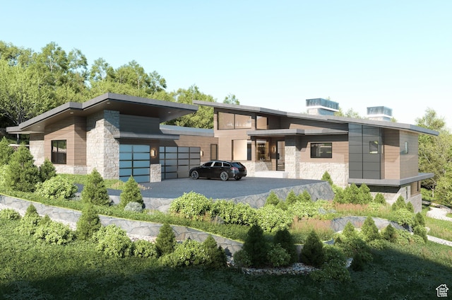 6033 Golf Clb Unit 5, Park City, UT 84098 - back of house with stone siding, asphalt driveway, and a garage