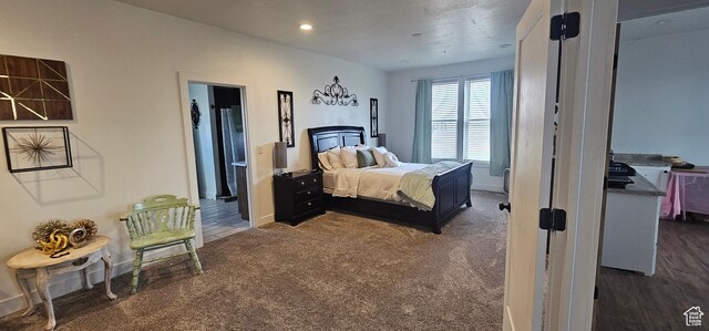 1275 S Lawrence Rd, Huntington, UT 84528 - bedroom featuring dark colored carpet and recessed lighting