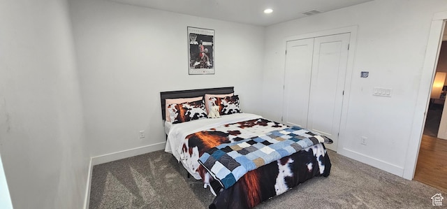 1275 S Lawrence Rd, Huntington, UT 84528 - carpeted bedroom with recessed lighting and a closet