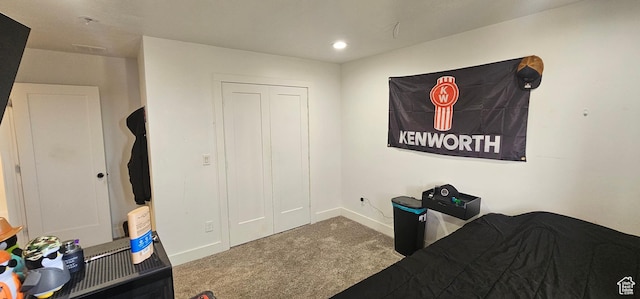 1275 S Lawrence Rd, Huntington, UT 84528 - carpeted bedroom featuring baseboards and recessed lighting
