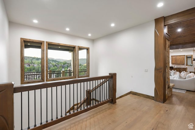 4014 W Hidden Cv Unit 11, Park City, UT 84098 - corridor with recessed lighting, an upstairs landing, and hardwood / wood-style flooring