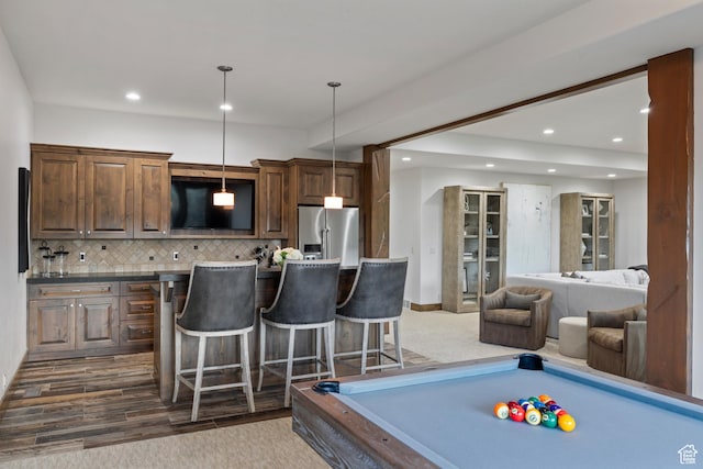 4014 W Hidden Cv Unit 11, Park City, UT 84098 - playroom featuring recessed lighting, pool table, and dark wood-style floors