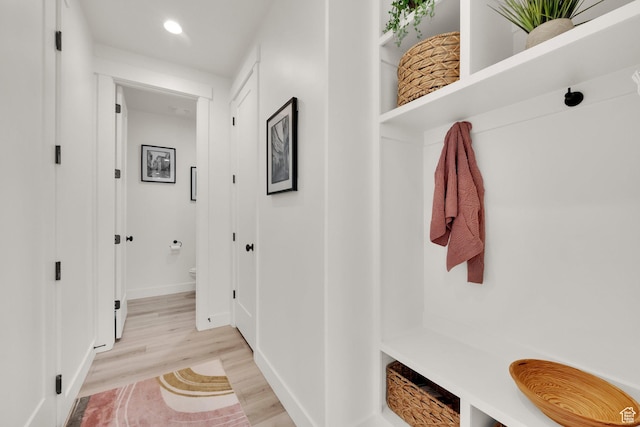 6927 W Higbrow Way S, Jordan, UT 84009 - mudroom with light wood-style flooring and recessed lighting
