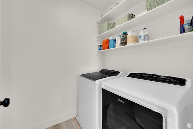 6927 W Higbrow Way S, Jordan, UT 84009 - laundry room featuring separate washer and dryer and light wood finished floors