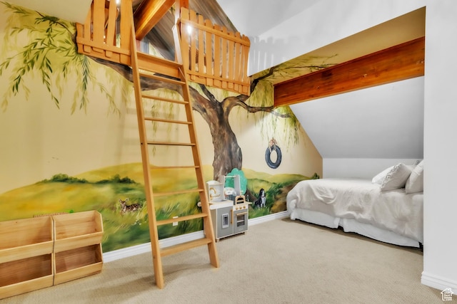 1960 N Lake Dr, Scofield, UT 84526 - bedroom with vaulted ceiling and carpet