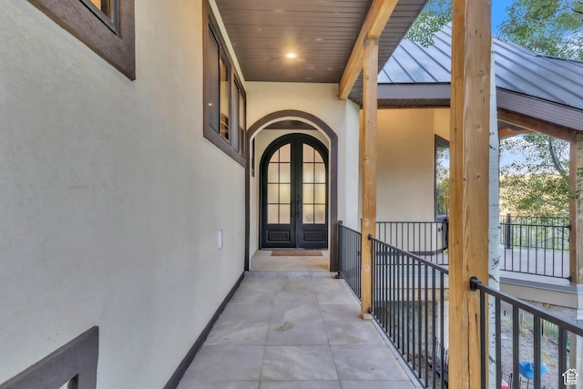 1960 N Lake Dr, Scofield, UT 84526 - property entrance with stucco siding and french doors