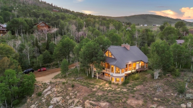 1960 N Lake Dr, Scofield, UT 84526 - aerial view of property and surrounding area featuring mountains and a forest