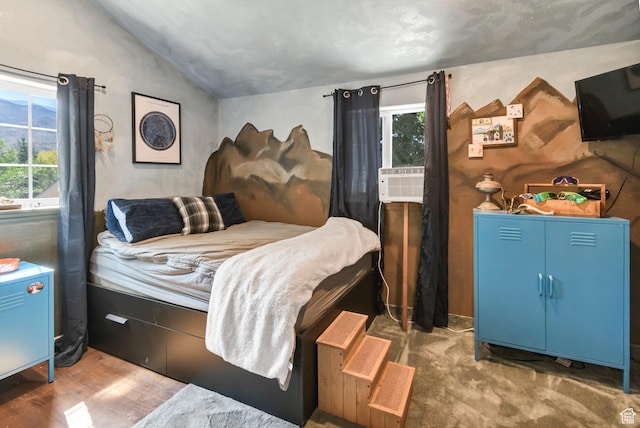 340 N Main St, Monroe, UT 84754 - bedroom with lofted ceiling and wood finished floors