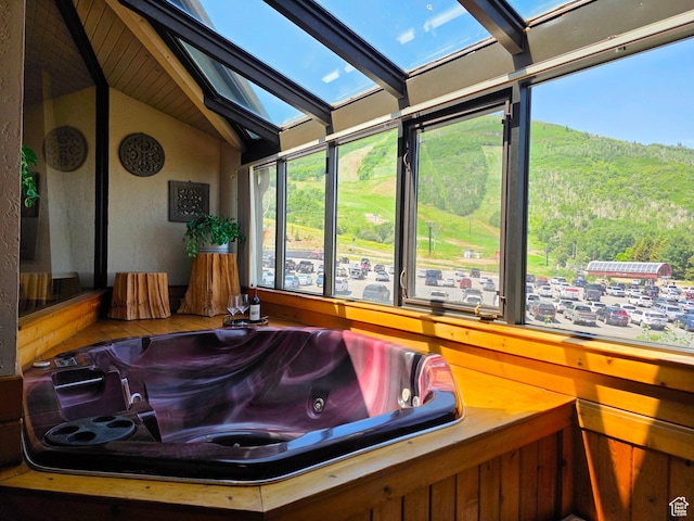 1485 Empire Ave Unit 513, Park City, UT 84060 - bathroom with vaulted ceiling and a skylight