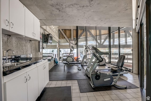 1485 Empire Ave Unit 513, Park City, UT 84060 - exercise room featuring expansive windows and light tile patterned floors
