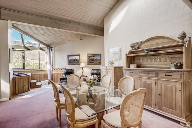 1485 Empire Ave Unit 513, Park City, UT 84060 - dining room with light colored carpet, wood ceiling, and a textured wall