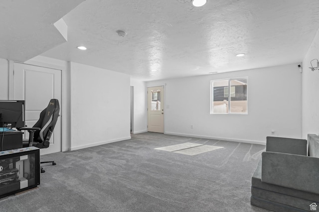 14907 S Messi St, Herriman, UT 84096 - carpeted office featuring a textured ceiling and recessed lighting