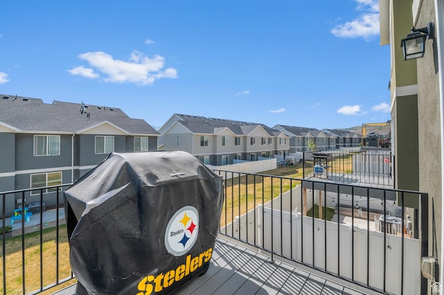 14907 S Messi St, Herriman, UT 84096 - wooden terrace with a residential view and grilling area