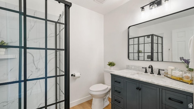 563 E 1840 N, Orem, UT 84097 - full bathroom with vanity, a stall shower, and wood finished floors