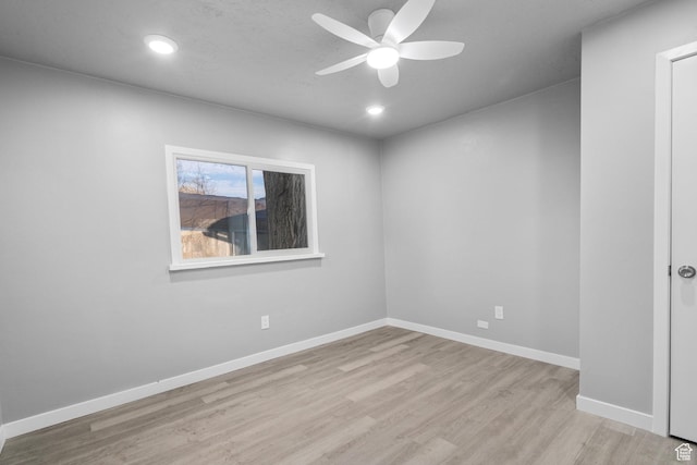 3174 S 9100 W, Magna, UT 84044 - spare room featuring ceiling fan, light wood-style flooring, and recessed lighting