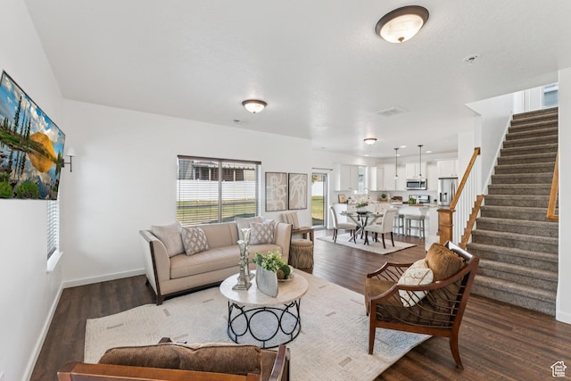 13316 S Moseley Way, Herriman, UT 84096 - living area featuring stairway and wood finished floors