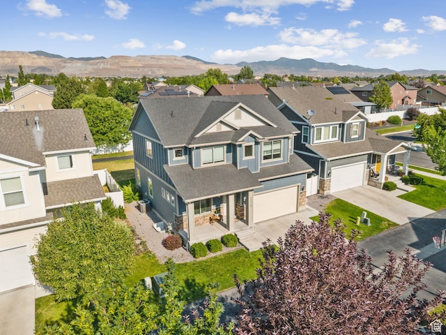 13316 S Moseley Way, Herriman, UT 84096 - aerial perspective of suburban area featuring mountains