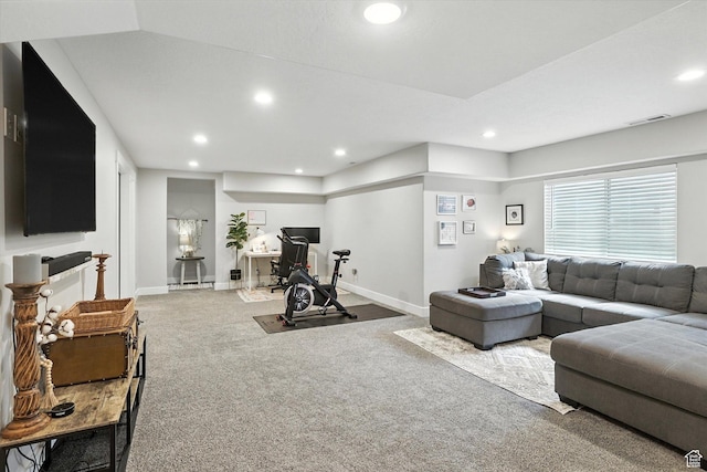 4781 N Selma Way, Erda, UT 84074 - living area featuring carpet and recessed lighting