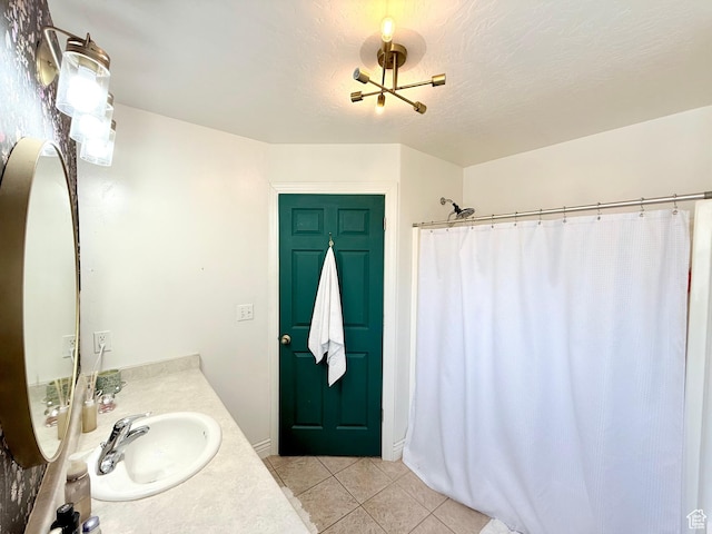 301 S 1350 W, Vernal, UT 84078 - bathroom featuring vanity, tile patterned floors, and curtained shower