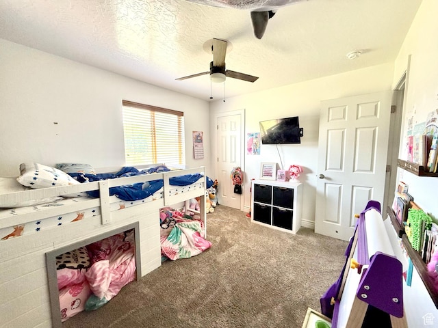 301 S 1350 W, Vernal, UT 84078 - bedroom featuring carpet flooring, ceiling fan, and a textured ceiling