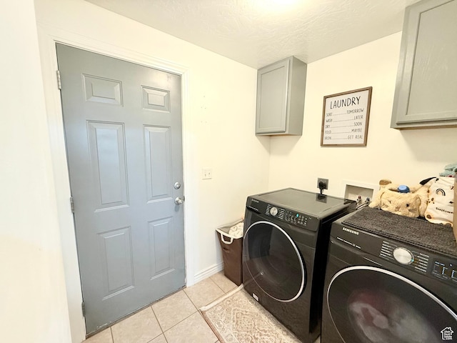 301 S 1350 W, Vernal, UT 84078 - laundry room with cabinet space, separate washer and dryer, light tile patterned floors, and a textured ceiling