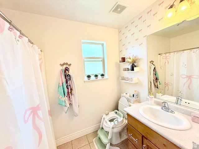 301 S 1350 W, Vernal, UT 84078 - full bath featuring vanity, tile patterned flooring, and a shower with curtain