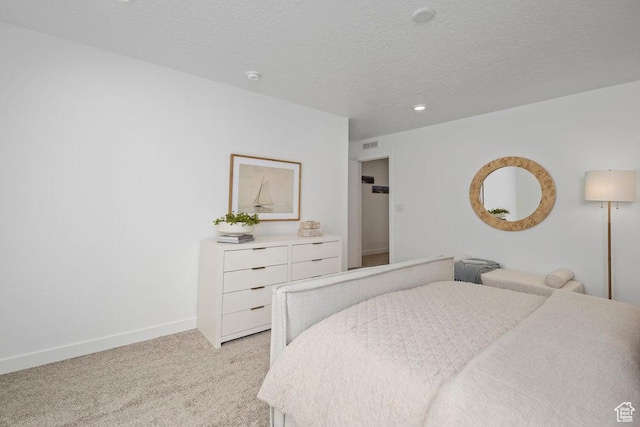 6031 W Highlandbrook Dr, West Jordan, UT 84081 - bedroom featuring light carpet, a textured ceiling, and recessed lighting